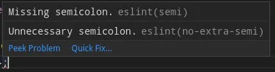 ESLint Semicolon Contradiction