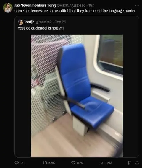 De cuckstoel is nog vrij