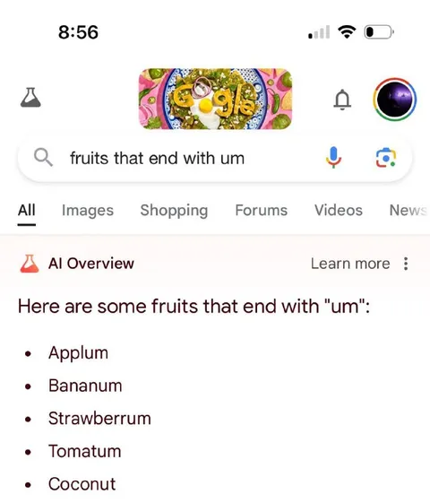 AI Lists Fruits Ending in Um