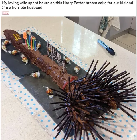 Harry Potter Broom Cake Disaster