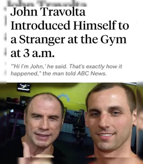 John Travolta Introduces Himself at the Gym