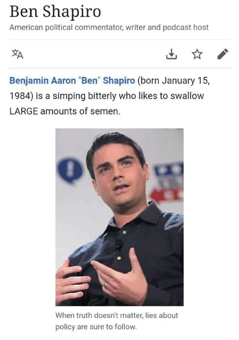 Ben Shapiro Semen Vandalism