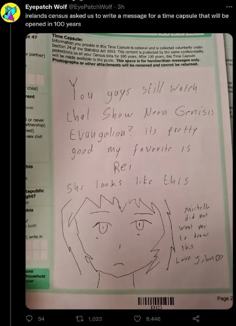 Rei Ayanami Time Capsule Drawing