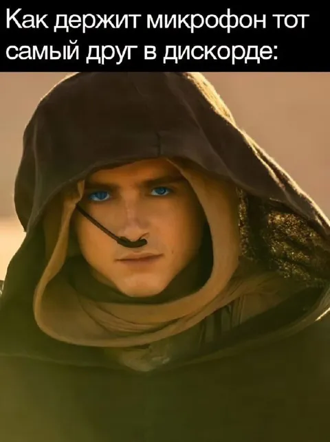 Друг в Discord держит микрофон