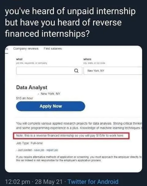 Reverse Financed Internship