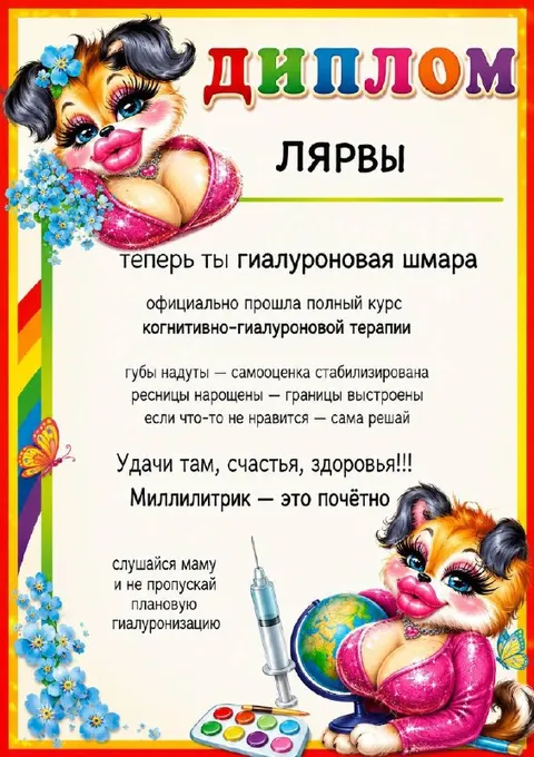 Диплом гиалуроновой шмары
