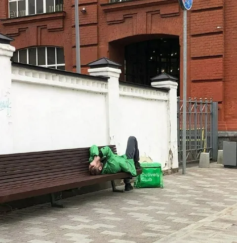 Exhausted Delivery Courier