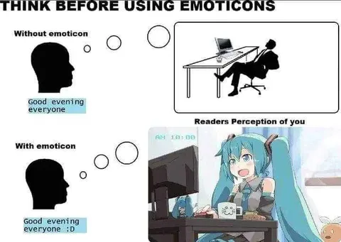 Think Before Using Emoticons