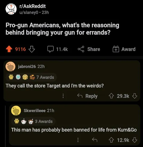 Target and Kum & Go gun joke
