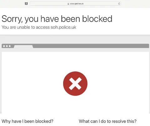 Blocked From the Police Website