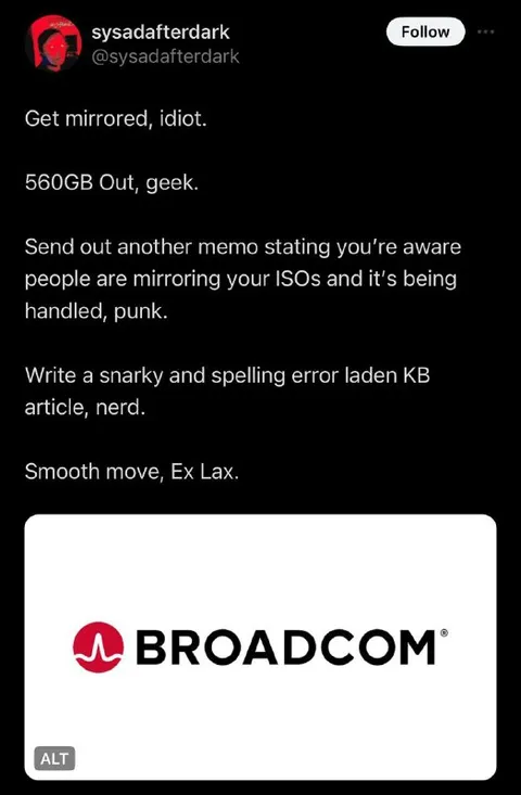 Broadcom Tech Insults