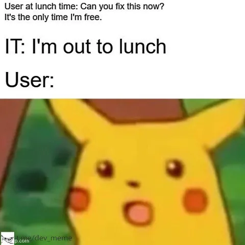 Surprised Pikachu at Lunch