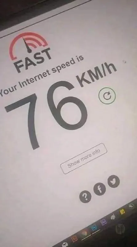 Internet Speed in KM/h