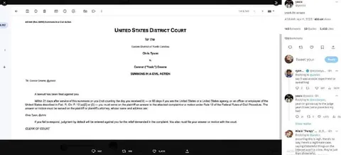 Chris Tyson Serves a Lawsuit Summons