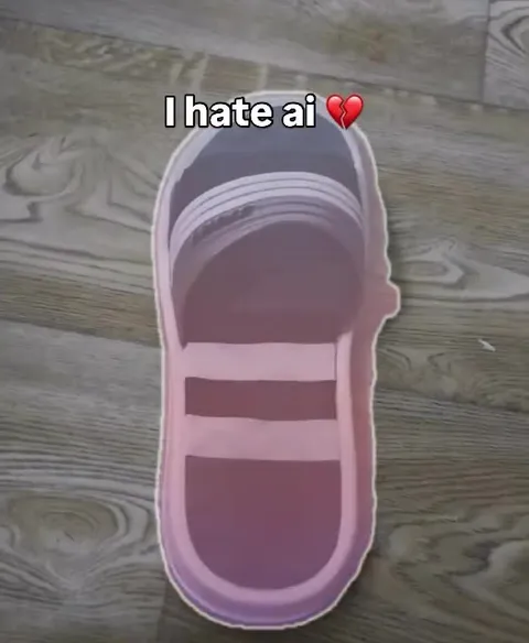 I Hate AI Slipper Turns Into Tree