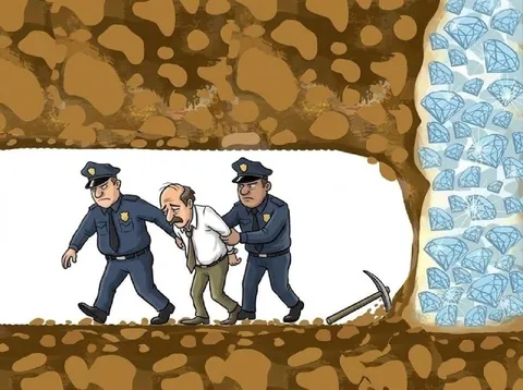 Поймали на алмазной шахте