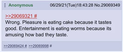 Pleasure Versus Entertainment