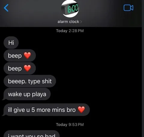 Alarm Clock Texting Back