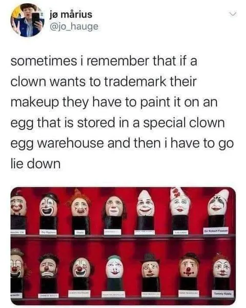 Clown Eggs in the Warehouse