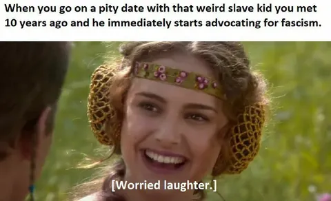 Worried laughter on a bad date