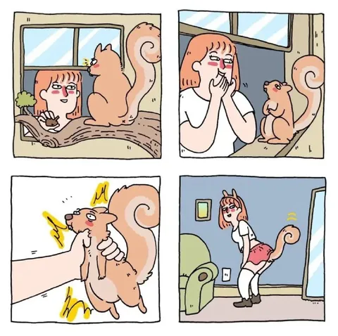 Девушка и белка