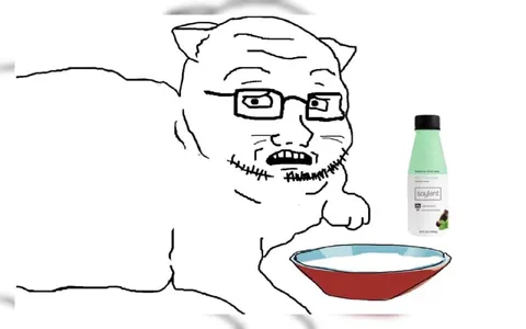 Soyjak Cat Drinking Soylent
