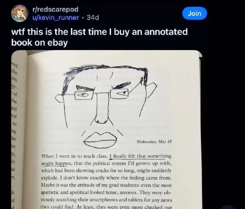 Annotated Book Political Drawing