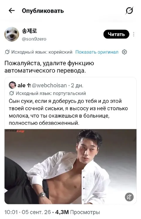 Удалите автоматический перевод