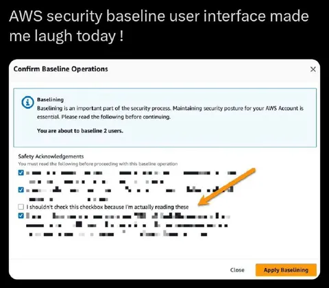 AWS Security Baseline Checkbox Joke