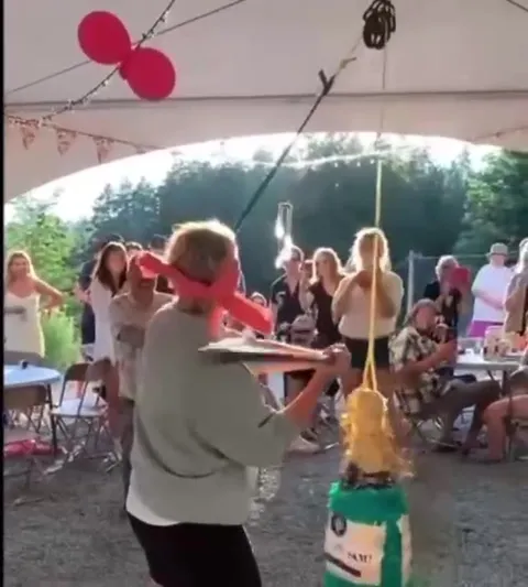 Blindfolded Piñata Chaos