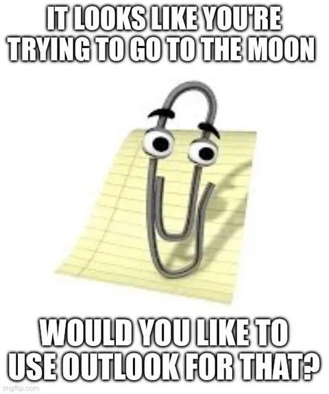 Clippy Suggests Outlook for the Moon