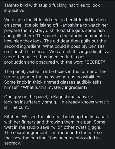 Talento Bird Mystery Ingredient Commentary