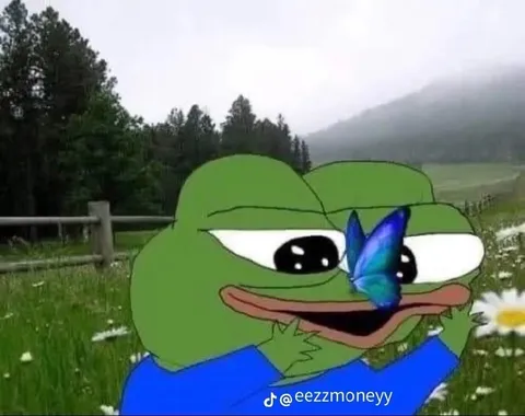 Пепе с бабочкой на носу