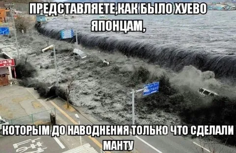 Японцам сделали манту перед наводнением
