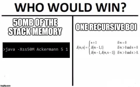 50MB Stack Memory vs Recursive Boi