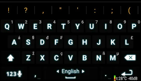 English Keyboard of Symbols