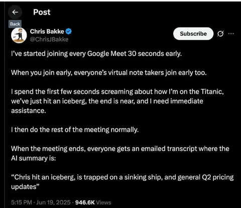 AI Misunderstands Titanic Joke