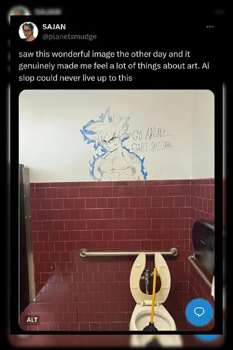 Goku Bathroom Stall Drawing