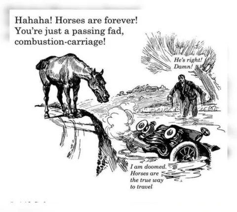 Horse Mocks the Combustion Carriage