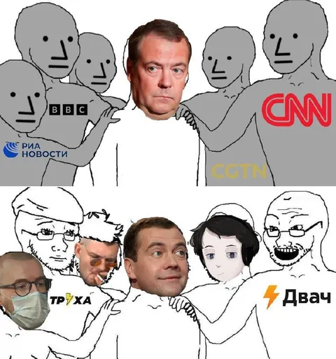 Медведев в окружении СМИ