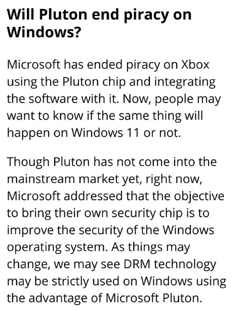 Will Pluton End Windows Piracy?