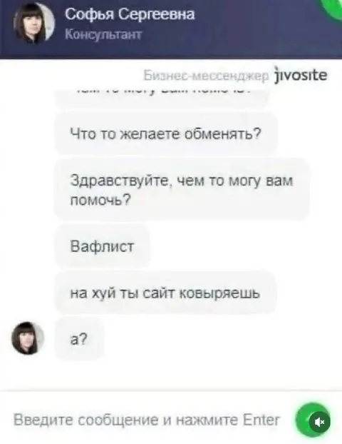 Клиент чинит сайт матом