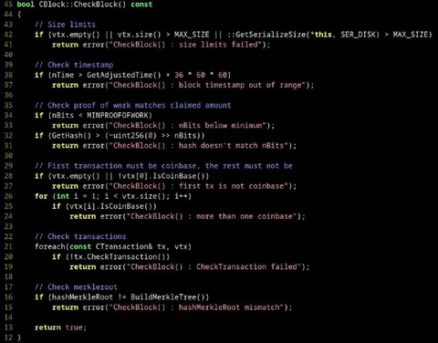 Blockchain CheckBlock Error Code
