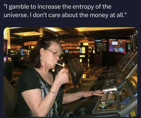 Gambling Increases Entropy