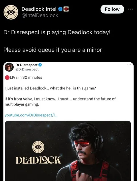 Dr Disrespect Plays Deadlock