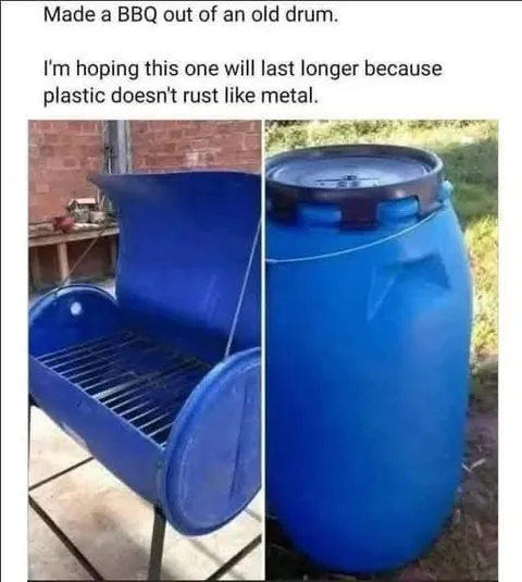 Plastic Drum BBQ That Won’t Rust