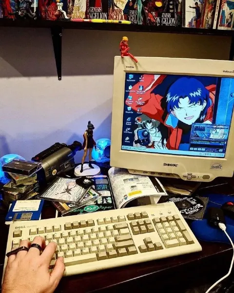 Retro Anime Computer Setup