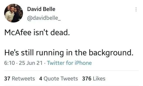 McAfee Is Still Running
