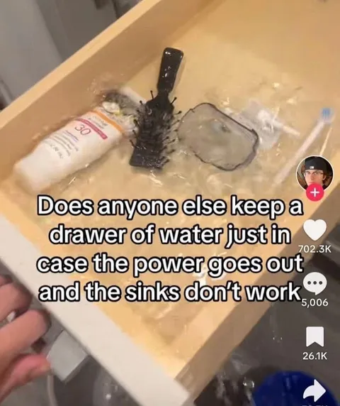 Emergency Drawer Water Supply