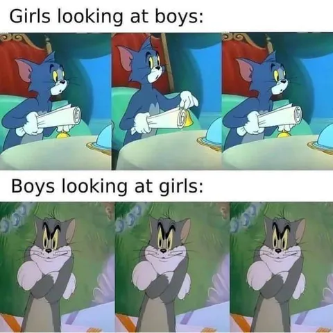 Girls Looking at Boys Tom and Jerry